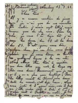 1944 1 15 Lettre Pliante Marcel Foullonneau Page verso texte
