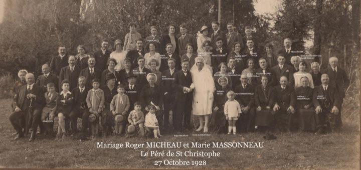 Mariage Micheau Roger & Marie Massonneau 27 oct 1928 R