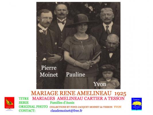 2 AMELINEAU RENE MARIAGE 1925