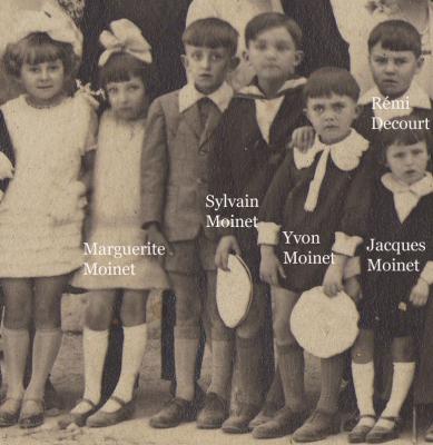 26-ENFANTS AU MARIAGE PIERRE MOINET 1928 NOMS