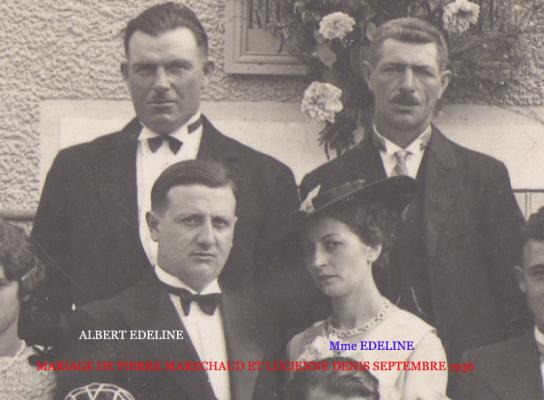 4 ALBERT EDELINE MARIAGE DE LUCIENNE DENIS 1936