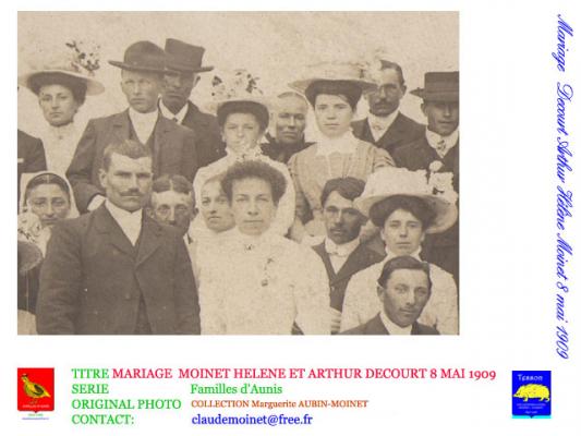 4 MOINET HELENE DECOURT ARTHUR 8 MAI 1909 LES MARIES (2)