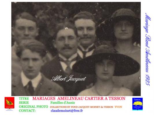 5 B AMELINEAU RENE MARIAGE 1925 ALBERT JACQUET
