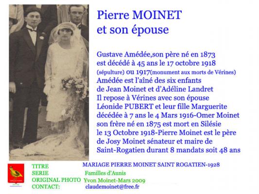 992 MOINET PIERRE et son Epouse 1928