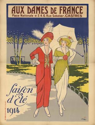 1 affiche aux dames de france saison ete 1914